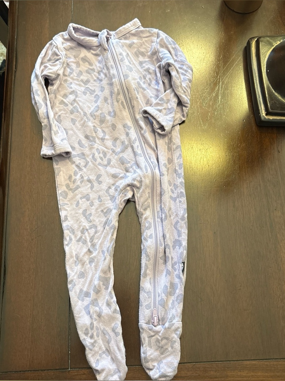 Kyte BABY Leopard Print Footed Sleeper One-Piece Purple 3-6 months Bamboo